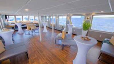 Vent-des-Îles set up for a cocktail reception
