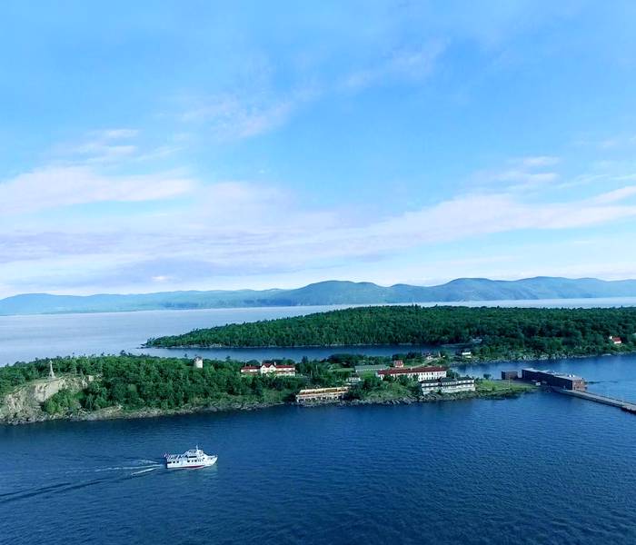 Vue aérienne de Grosse-Île